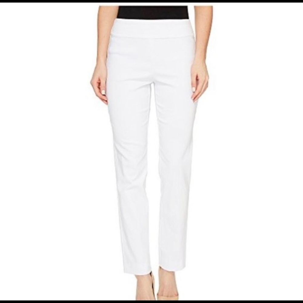 White Pull-On Ankle Pant BY: KRAZY LARRY